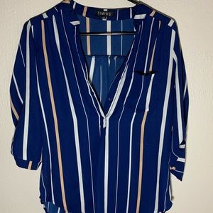 Blue striped collar shirt